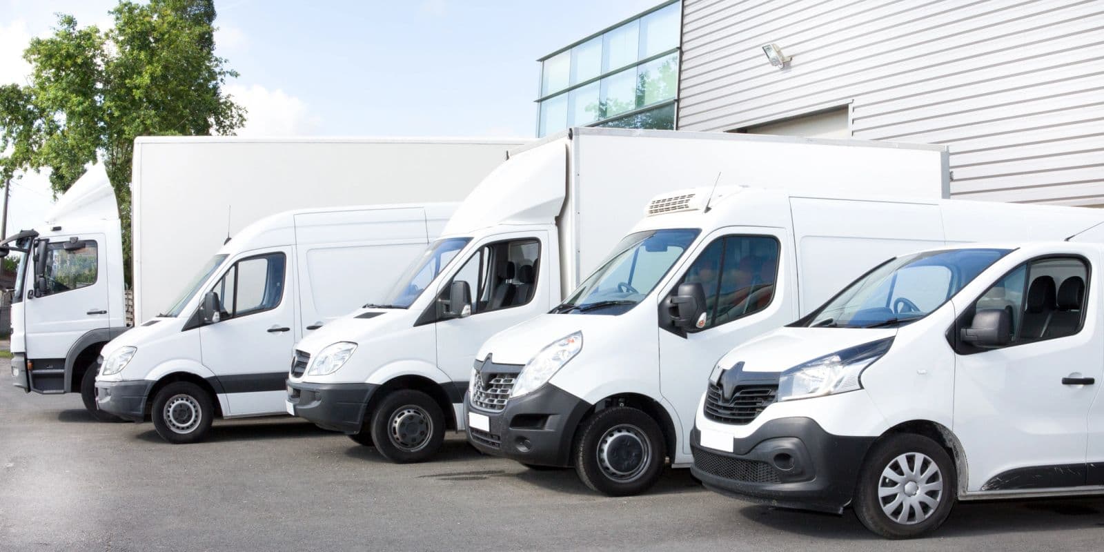 Commercial delivery vans representing commercial auto insurance